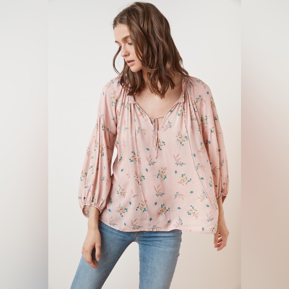 Velvet Sanderine Floral Print Peasant Top - Picture 3 of 9